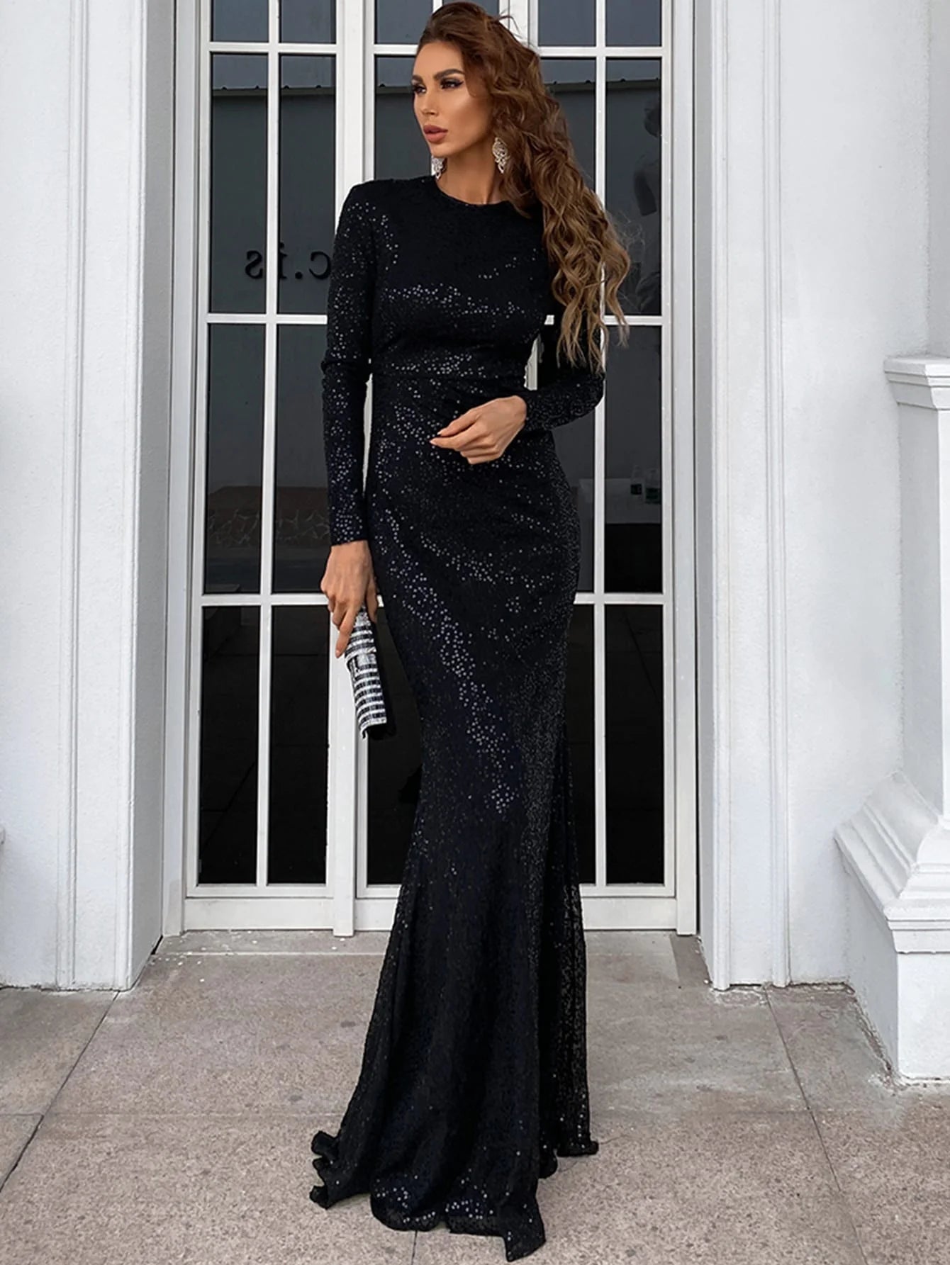 Sequin Mermaid Hem Dress