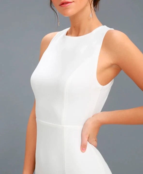 White Backless Maxi Dress