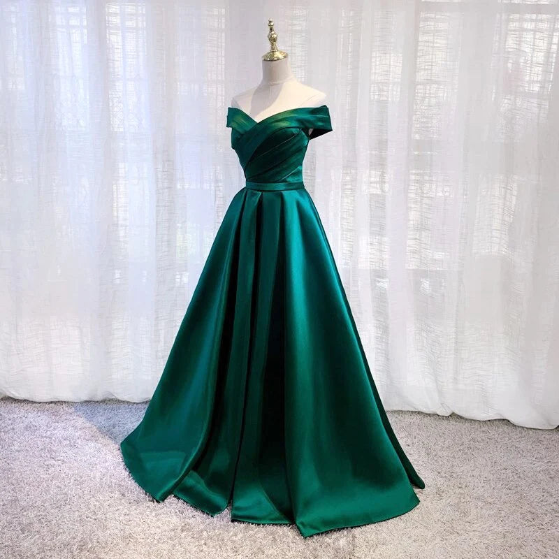 Off Shoulder Silk Formal Gown