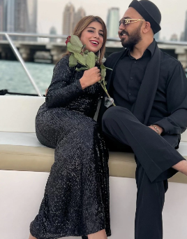 Bold Surplice Neck Split Thigh Sequin Prom Dress